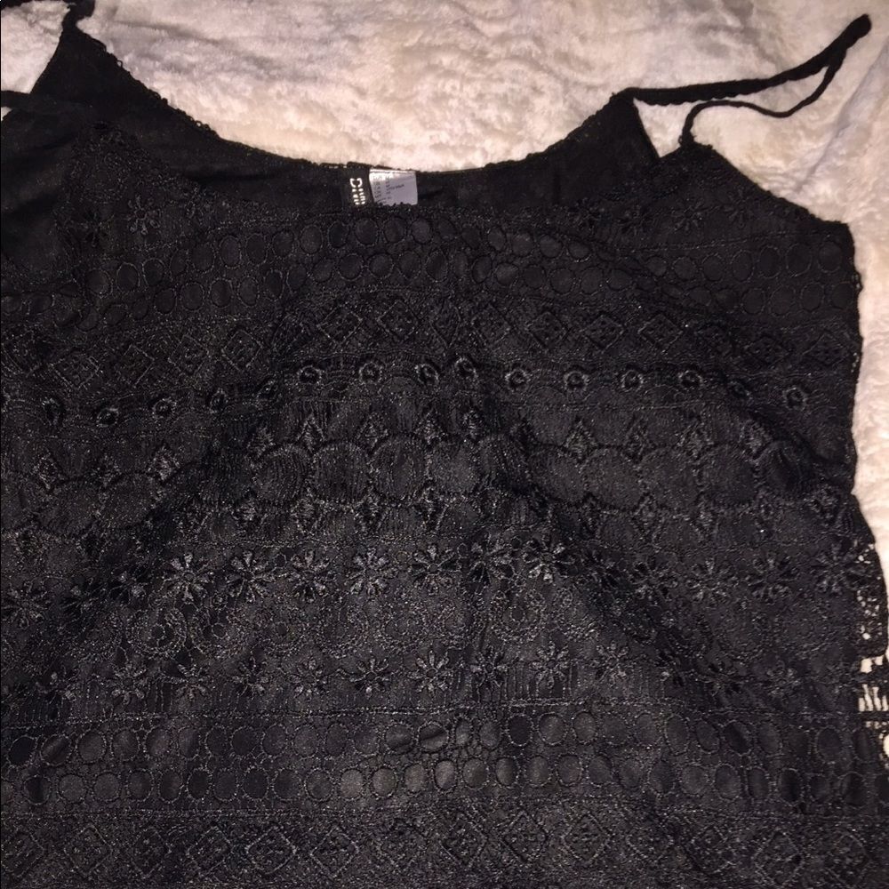 Cute lace black top by Divided size medium